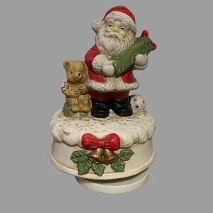 Vintage Santa Clause Music Box Playing "I want to wish you a Merry Christmas"